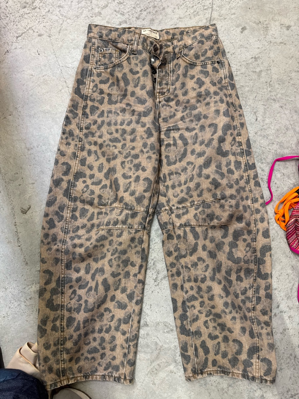 Free People Leopard Barrel Jean - worn twice